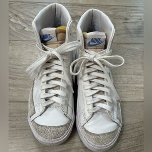 White & Blue Nike Blazers